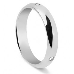 Classic wedding ring half round section 18k