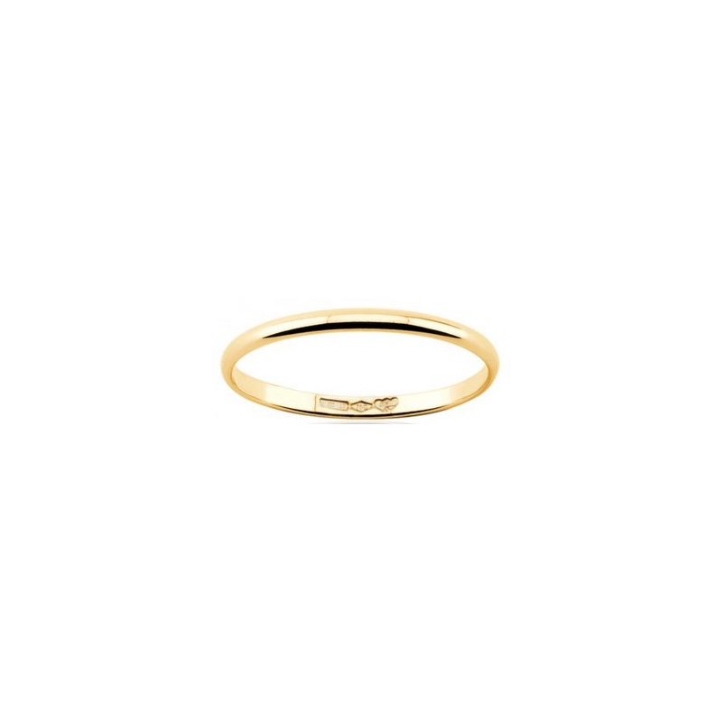 Classic wedding ring half round section 18k