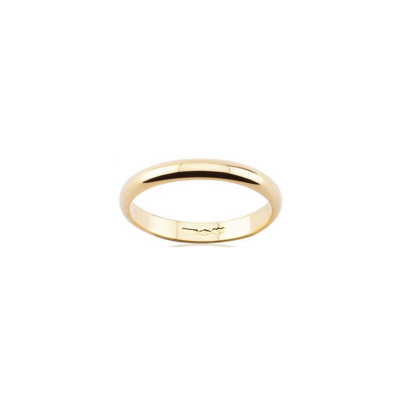 Classic wedding ring half round section 18k