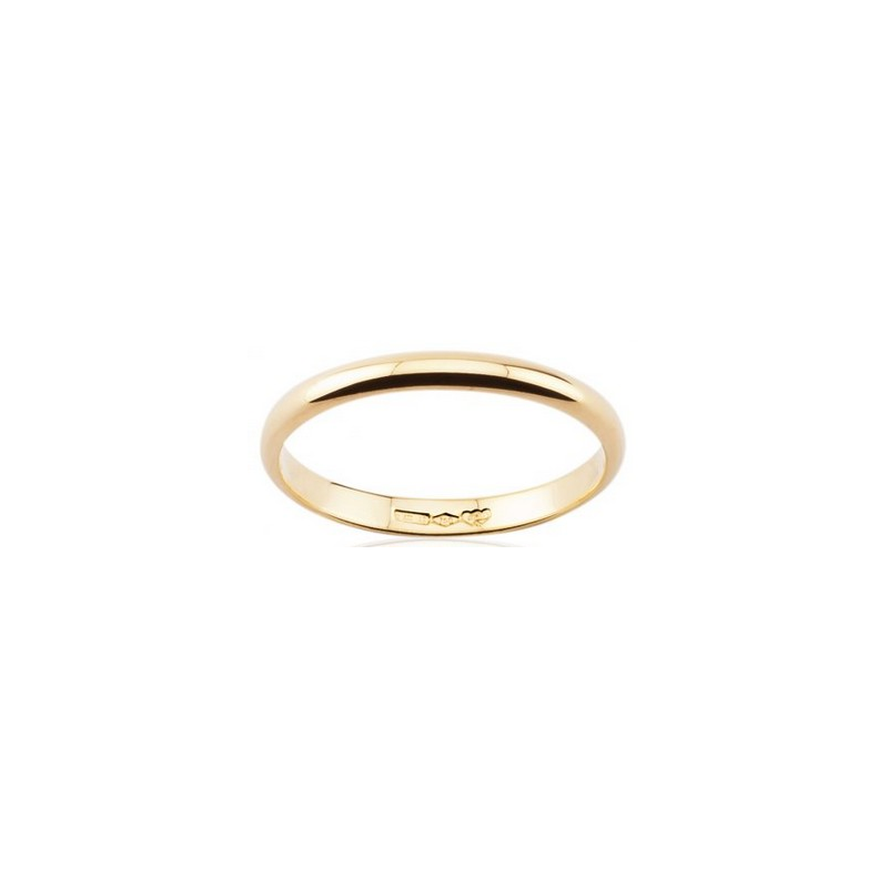 Classic wedding ring half round section 18k