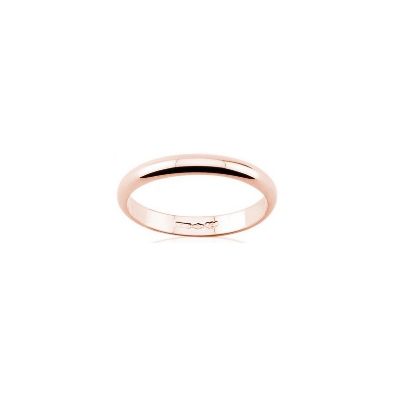 Classic wedding ring half round section 18k